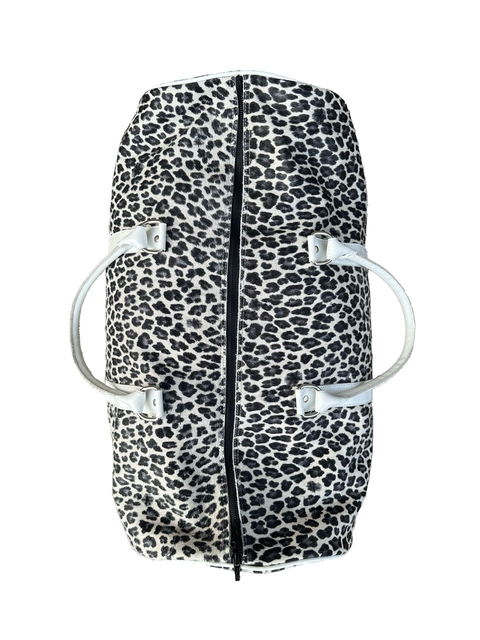 LEOPARD COW HIDE DUFFLE BAG